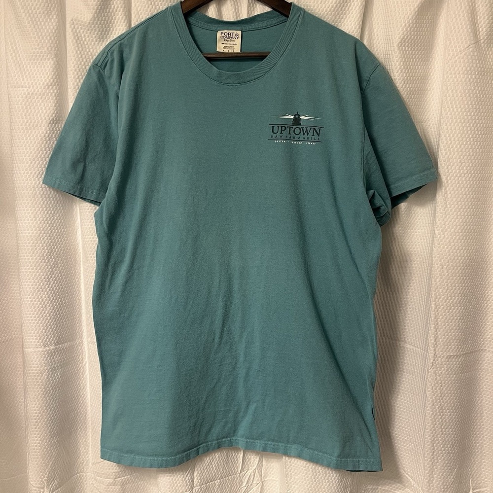 Uptown Raw Bar Port St Joe PSJ Beach Florida Tee Seawashed Green Mens Size Large - Picture 2 of 5